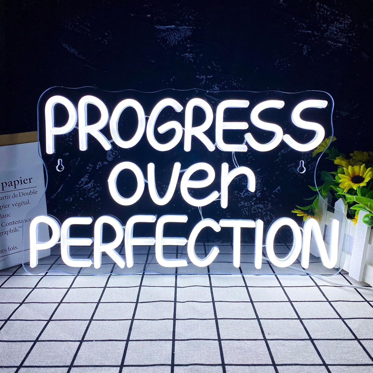 Home Gym Neon Sign - Letrero LED de Neón 'Progress Over