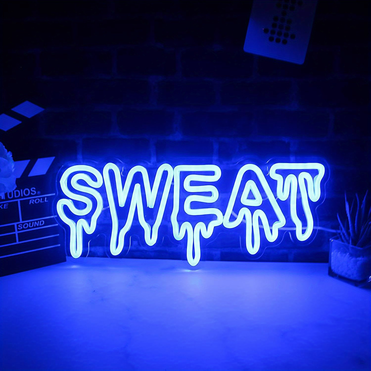 Home Gym Neon Sign - Letrero LED de Neón Azul con