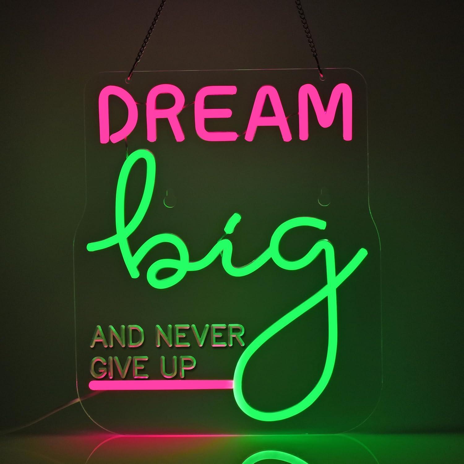 Home Gym Neon Sign - Letrero Luminoso de Neón 'Dream Big',