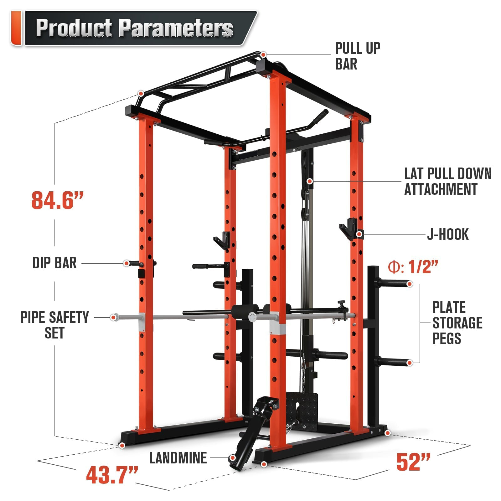 Home Gym Machine - Jaula de potencia multifunción comercial para