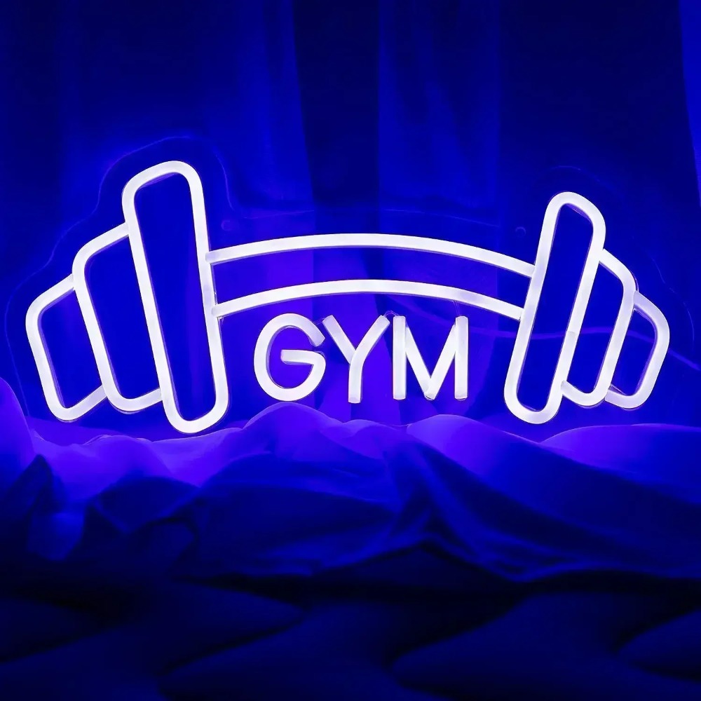 Home Gym Neon Sign - Letrero de neón con forma de