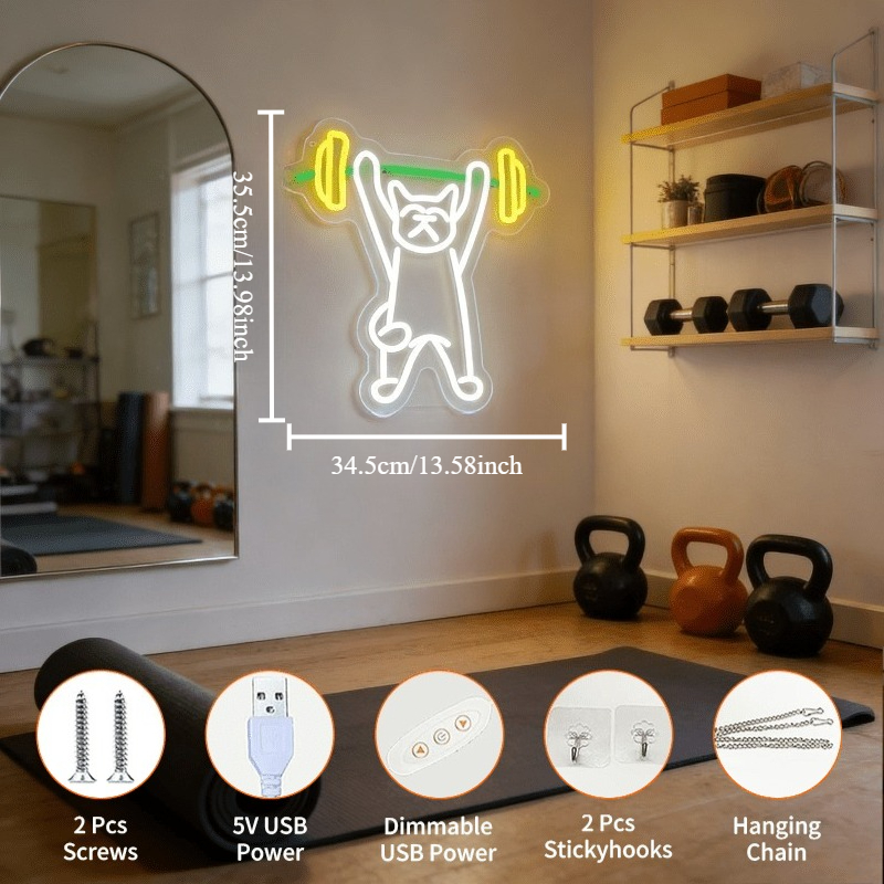 Letrero de Neón LED con Diseño - Home Gym Neon Sign reseña y precio