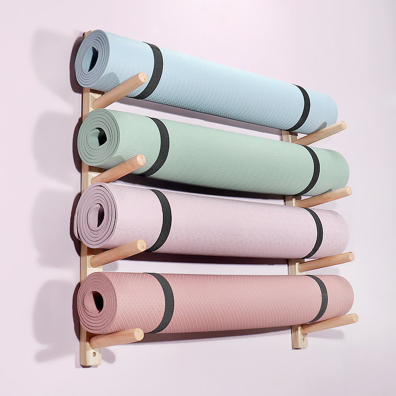 Soporte de madera para esteril - Home Gym Yoga Mat Storage reseña y precio