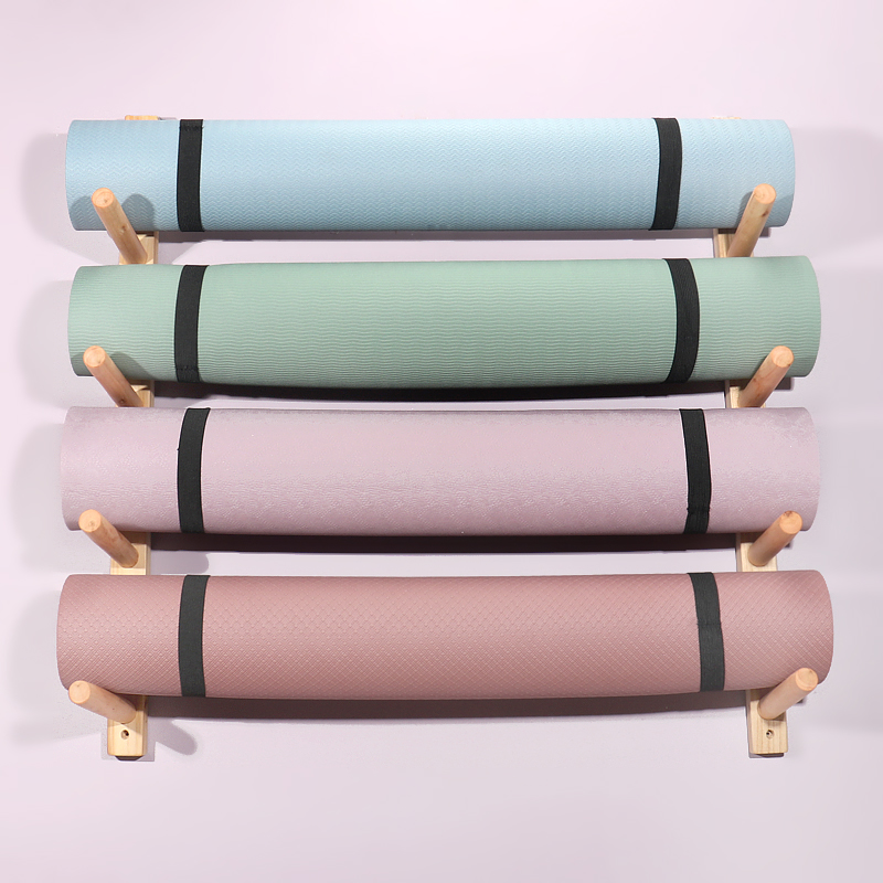 Soporte de madera para esteril - Home Gym Yoga Mat Storage reseña y precio
