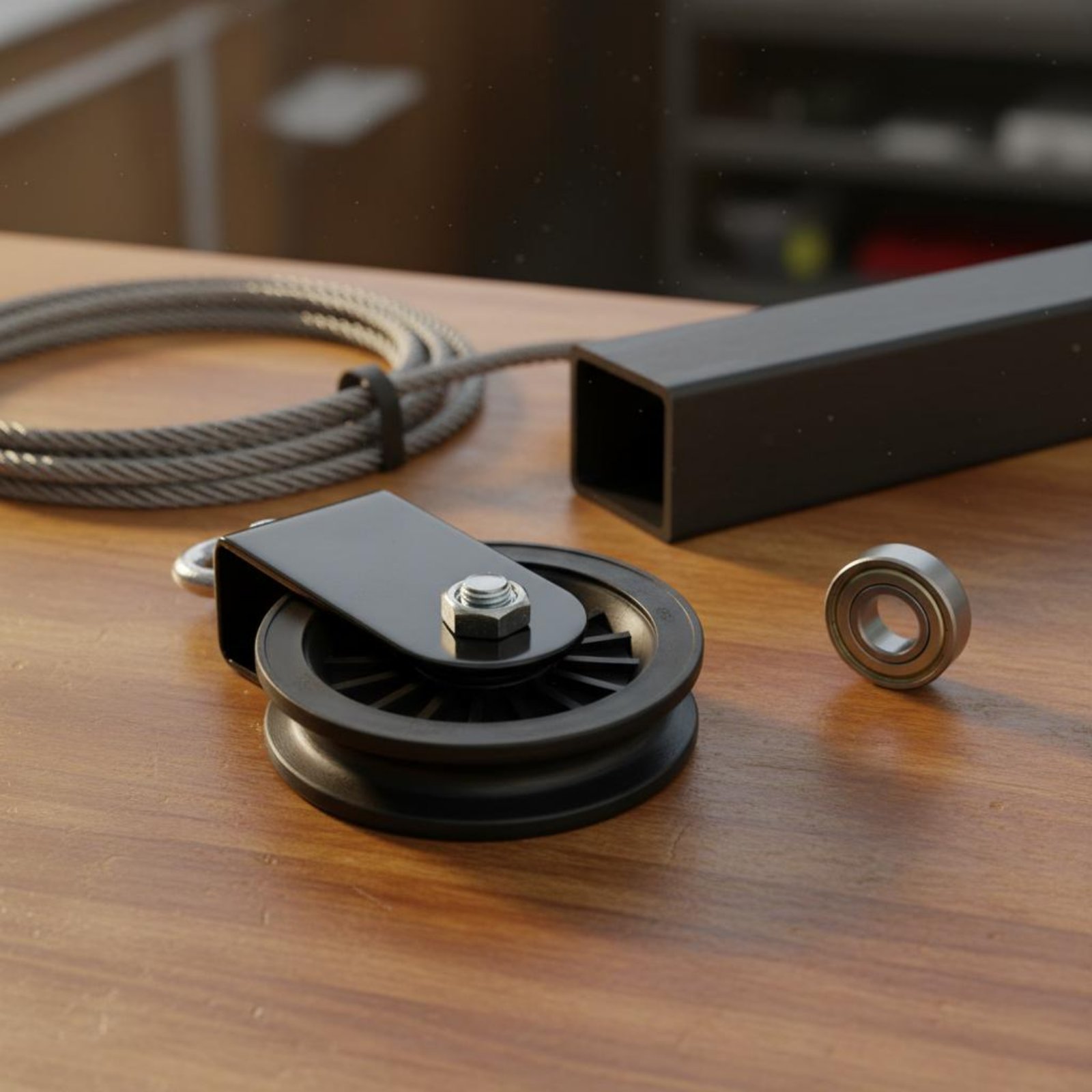 Soporte de polea DIY silencios - Home Gym Cable reseña y precio