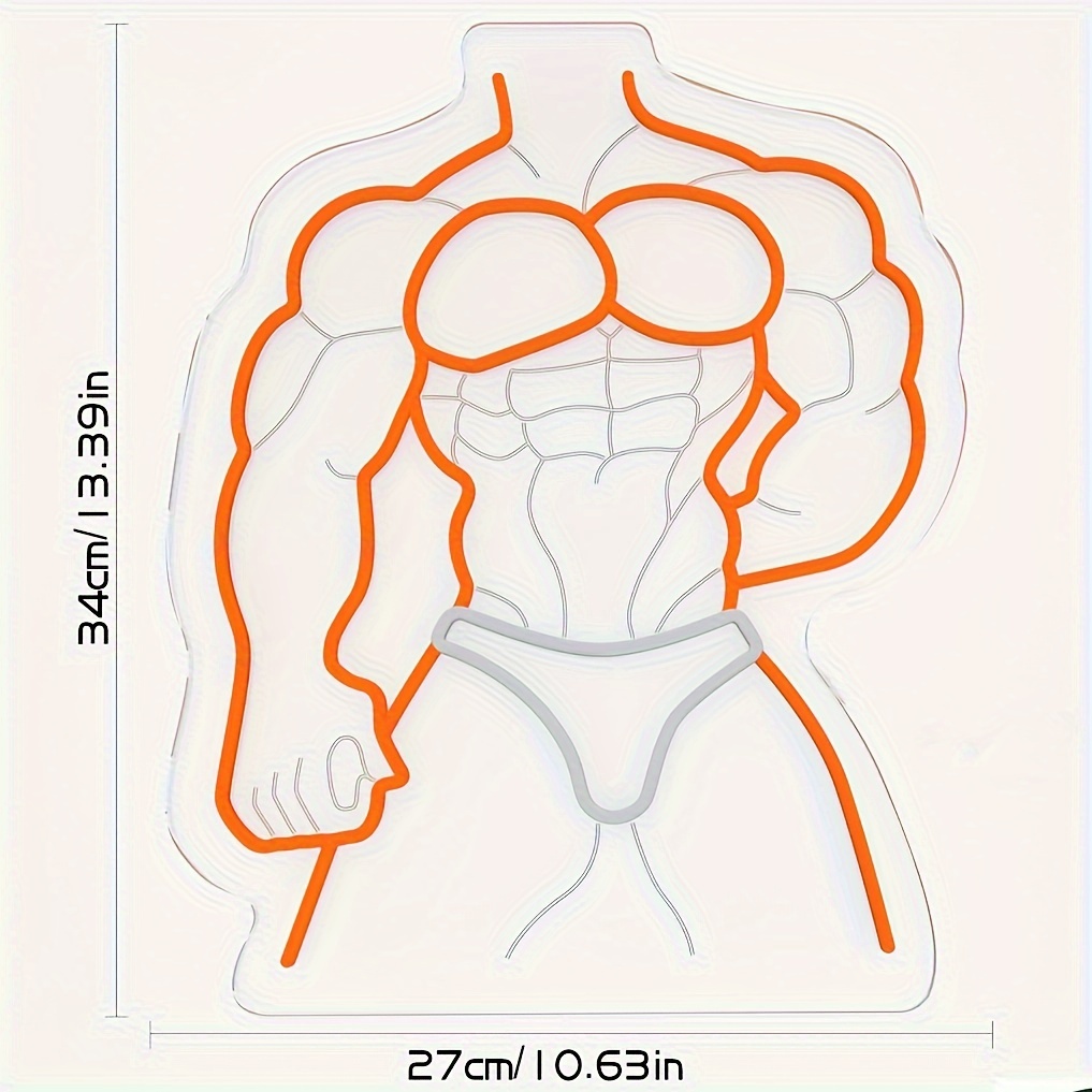 Letrero de neón de hombre musc - Home Gym Neon Sign reseña y precio