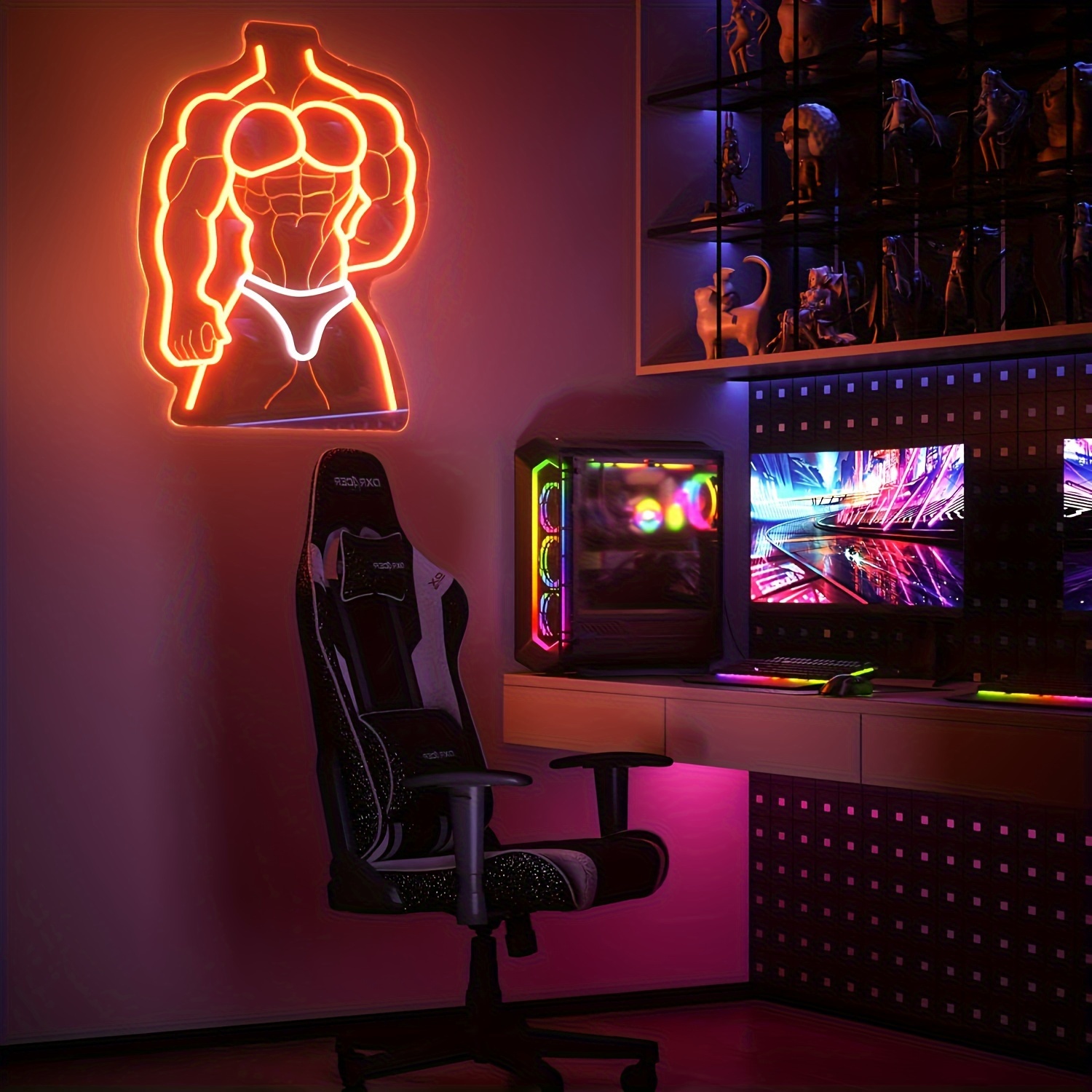 Letrero de neón de hombre musc - Home Gym Neon Sign reseña y precio