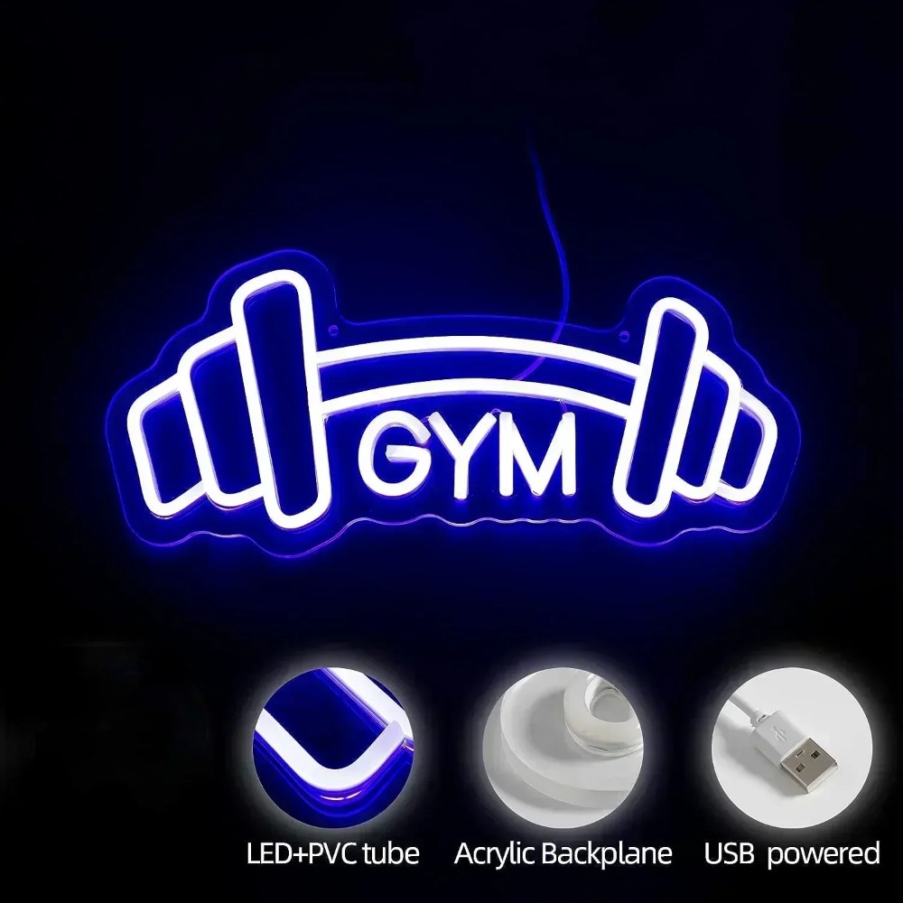 Letrero de neón con forma de m - Home Gym Neon Sign reseña y precio